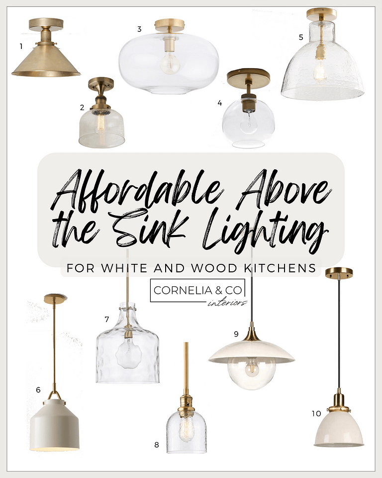 Above the sink lights