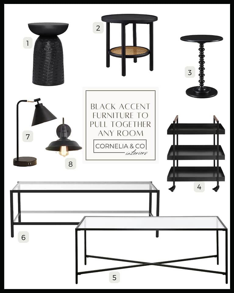 black accent furniture pieces