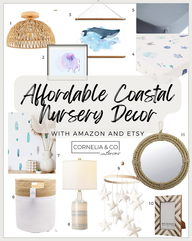 Decor items for a coastal nursery